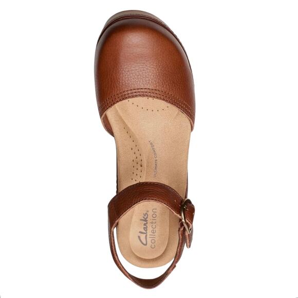 Clarks Women's Paizlee Bay Clog Style Block Heel Platform Sandals Tan Size 5 1/2 - Picture 4 of 5